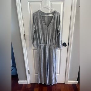 Lou & Grey Ling Sleeve Heather Grey Jumpsuit. Size Medium.